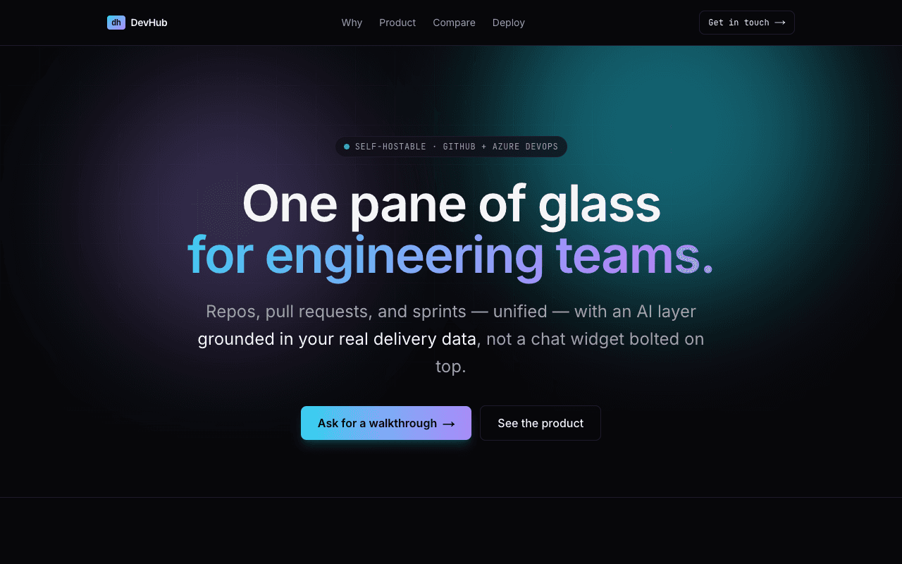 DevHub live screenshot