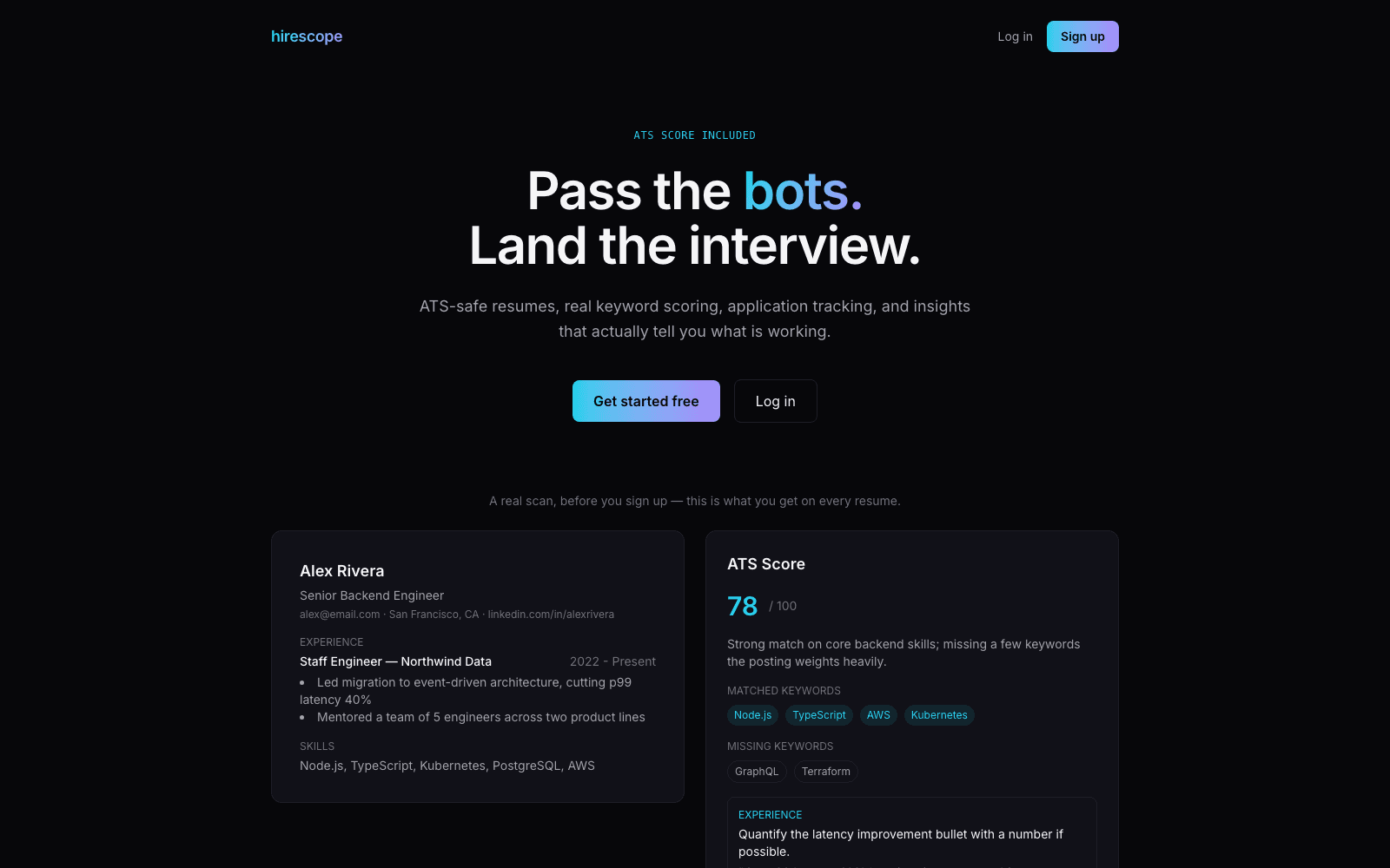 Hirescope live screenshot